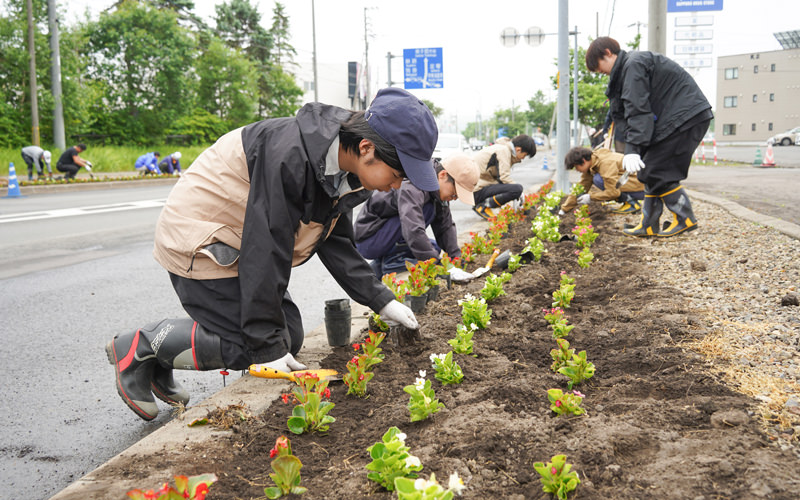 町内ガーデン植え替え